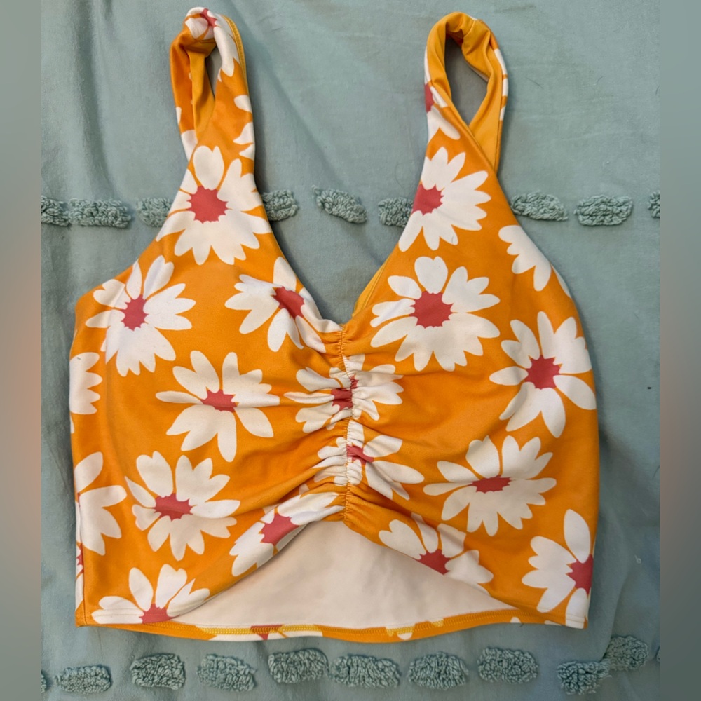 Gilly Hicks Gold Flower Sports Bra